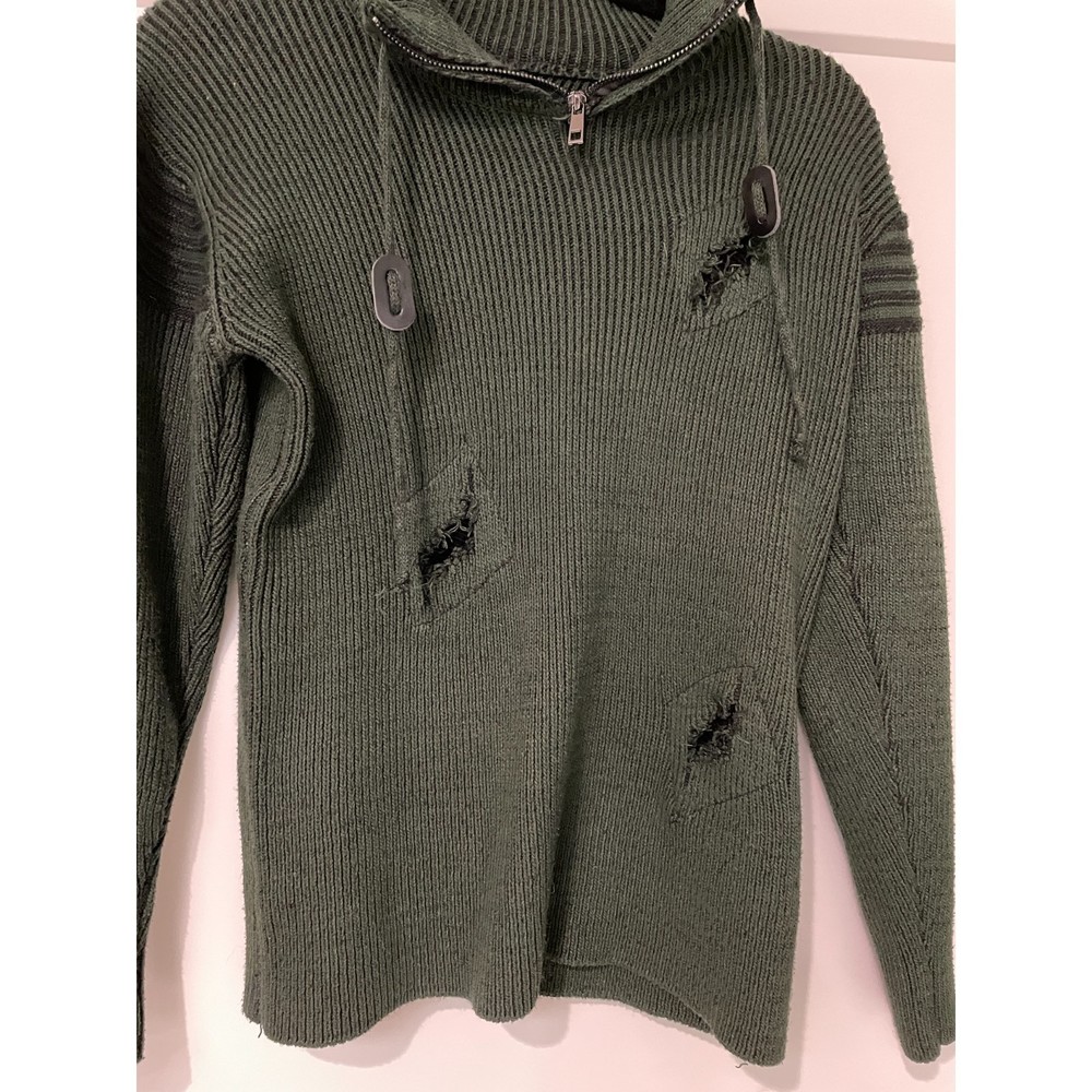 Heykeson pine sweater with distressing
